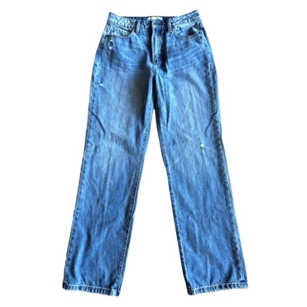 Fashion Nova Distressed Straight Leg Jeans 28 Waist Casual High Rise